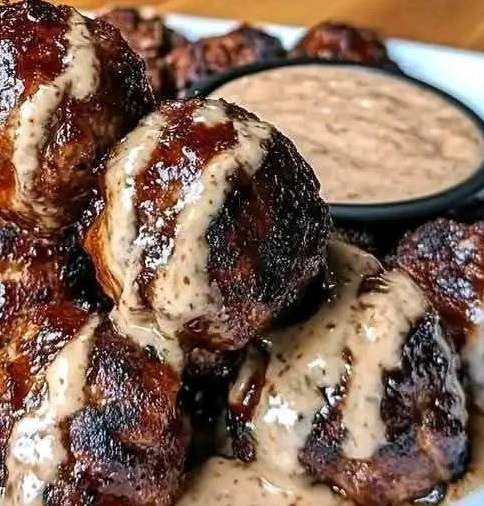 bbq meatballs with spicy sauce