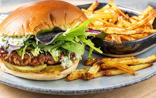Burger and fries presentation suggestion