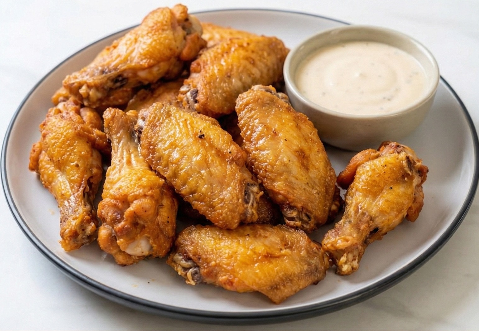 plian wings with dipping sauce
