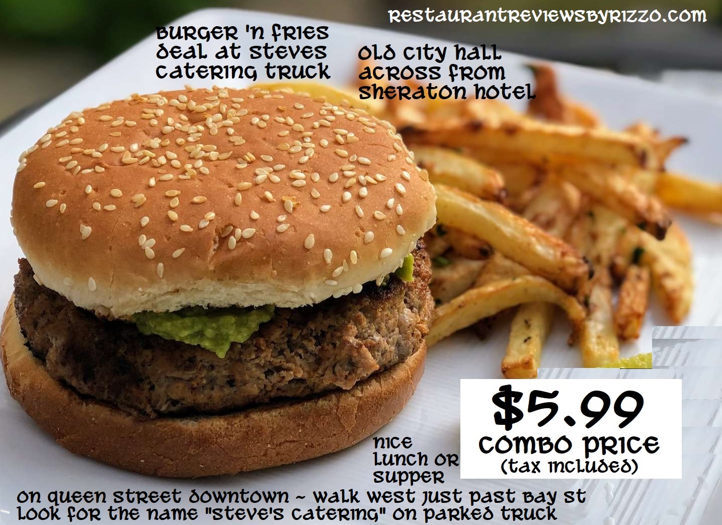 steves catering - burger and sausage combo deals downtown